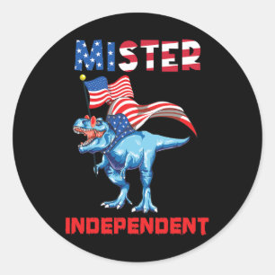 4 juli: Mister Oberoende USA flagga Patriotic Boy Runt Klistermärke
