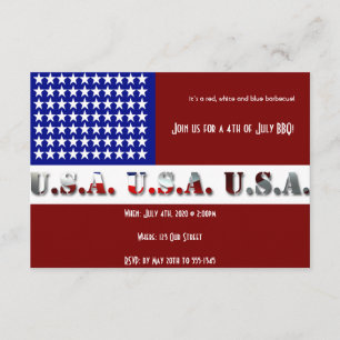 4 juli Modern USA flagga-grafik Inbjudningar