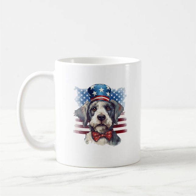 4 juli Mugg | Patriotic Hund Mugg (Vänster)