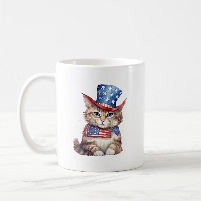 4 juli Mugg | Patriotisk katt (Vänster)