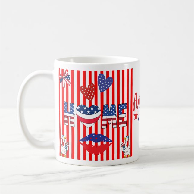4 juli-mugg som säger America Ya'll Kaffemugg (Vänster)