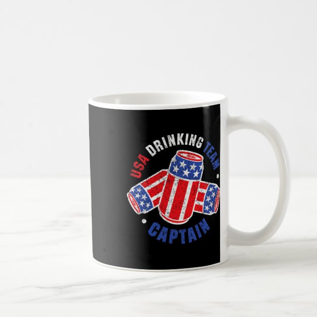 4 juli Ölburkflagga Usa Drickande Team Tröjor  Kaffemugg (Höger)