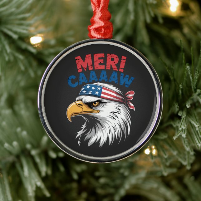 4 juli Örn Frihet Patriotisk Julgransprydnad Metall (Träd)