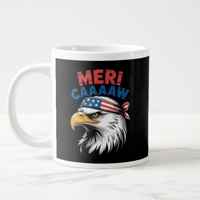 4 juli Örn Frihet Patriotisk Jumbo Mugg (Vänster)