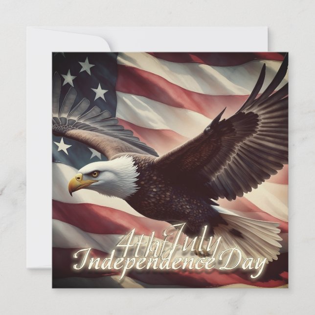 4 juli-örn med amerikansk flagga (Framsida)