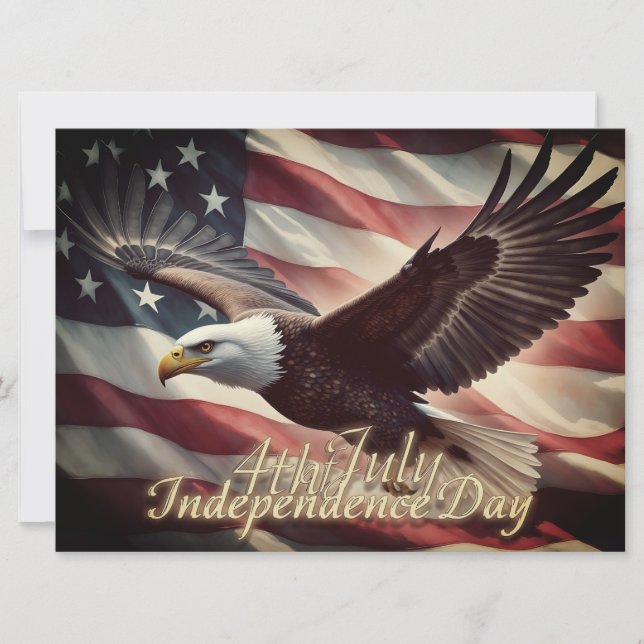 4 juli-örn med amerikansk flagga (Framsida)