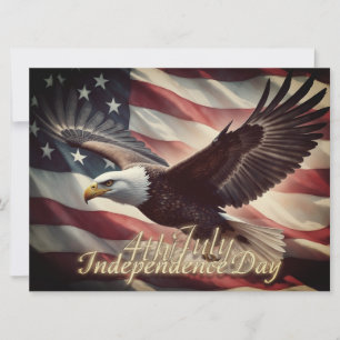 4 juli-örn med amerikansk flagga