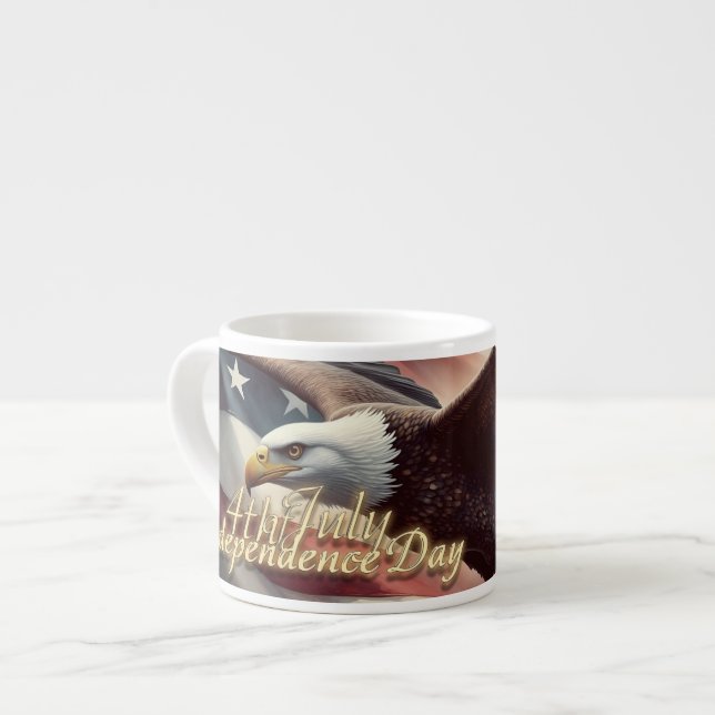 4 juli Örn med amerikansk flagga Espressomugg (Framsida vänster)