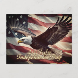 4 juli-örn med amerikansk flagga helg vykort