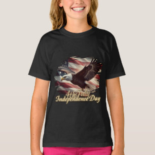 4 juli Örn med amerikansk flagga T Shirt