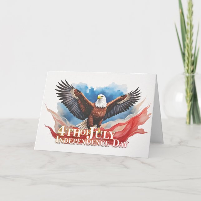 4 juli-örn – Patriotisk konstdesign Kort (Framsida)
