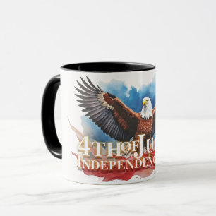 4 juli-örn – Patriotisk konstdesign Mugg
