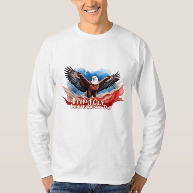 4 juli-örn – Patriotisk konstdesign T Shirt (Framsida)