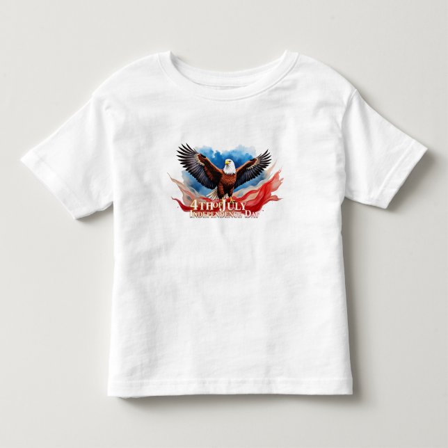 4 juli-örn – Patriotisk konstdesign T Shirt (Framsida)