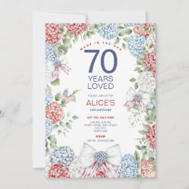 4 juli Party 70:e Födelsedagsfesten, milstolpe Inbjudningar