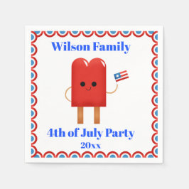 4 juli Party Cute Patriotic Popsicle Pappersservett