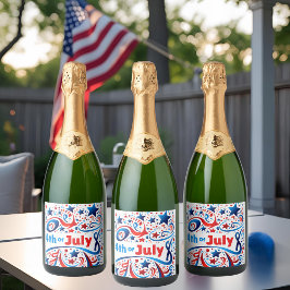 4 juli Party-etiketter | USA Stars & Rand
