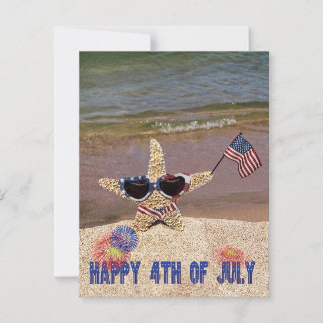 4 juli Party Inbjudan (Framsida)