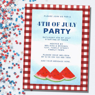 4 juli Party Inbjudan Vykort