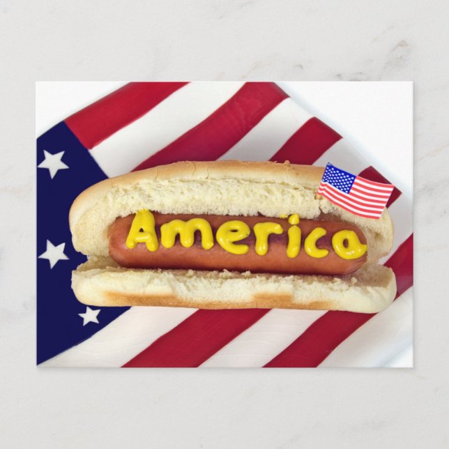 4 juli party inbjudan vykort (Framsida)