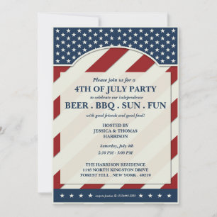 4 juli Party Inbjudningar