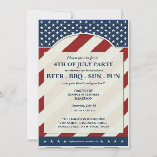 4 juli Party Inbjudningar