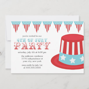 4 juli Party Inbjudningar