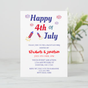 4 juli Party Inbjudningar