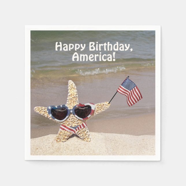 4 juli party med flagga pappersservett (Framsidan)