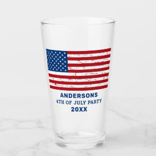 4 juli Party Personlig Amerikanska Flagga Glaskopp