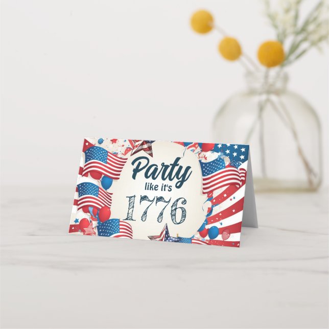 4 juli Party Placeringskort (Framsida)