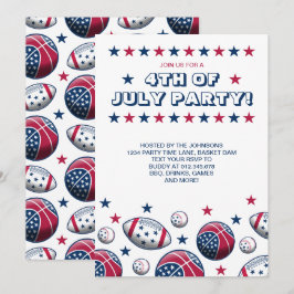 4 juli Party Sport Bollar Inbjudningar