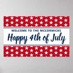 4 juli: Party Välkommen Stars och stripes Namn Poster