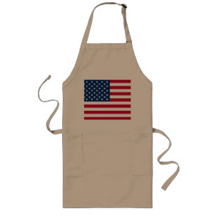 4 JULI PATRIOT Kitchen GRILLOUT Aprons Långt Förkläde