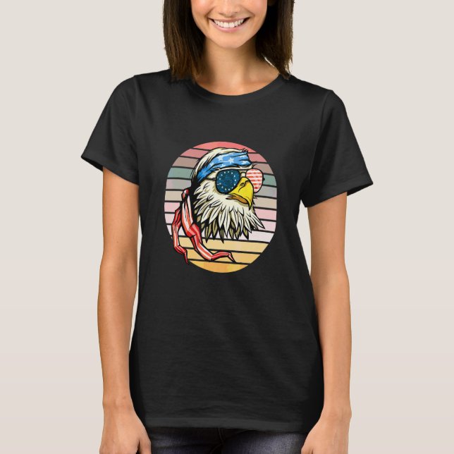4 juli: Patriotic America, USA, Amerikanska öron T Shirt (Framsida)