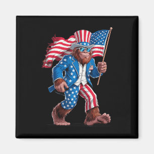 4 juli Patriotic American Bigfoot Sasquatch U Magnet