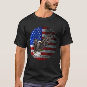 4 juli: Patriotic American Flagga Freedom Fly Hi T Shirt