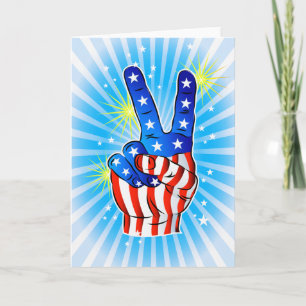 4 juli - Patriotic American-Victory & Peace Kort