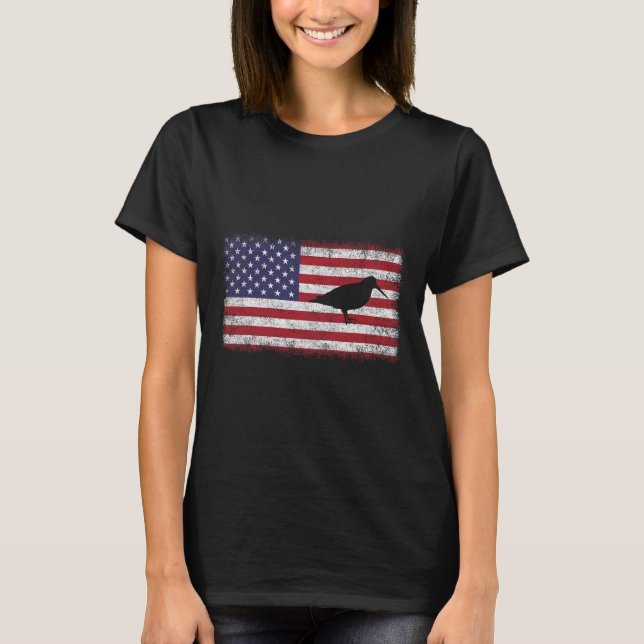 4 juli Patriotic American Wood Bird Älskare Usa T Shirt (Framsida)