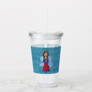 4 juli Patriotic Angel American Flagga Stars Take Away Mugg