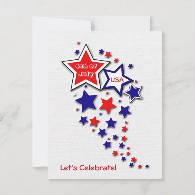 4 juli Patriotic BBQ Party Inbjudningar (Framsida)