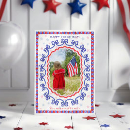 4 juli Patriotic Bow American Julkort