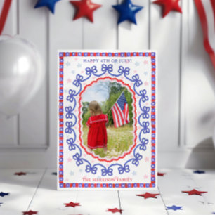 4 juli Patriotic Bow American Julkort