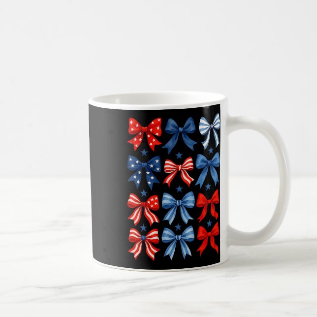 4 juli Patriotic Bow Ribbon Independence day Kaffemugg (Höger)