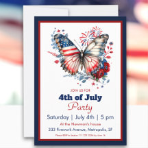4 juli Patriotic Butterfly & Fireworks Party