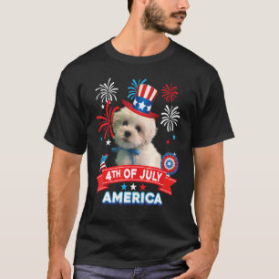 4 juli Patriotic Day Coton de Tulear Hund Inde T Shirt