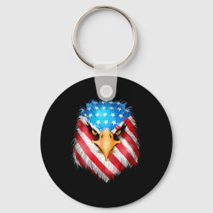 4 juli Patriotic Eagle USA American Flagga Manar Nyckelring