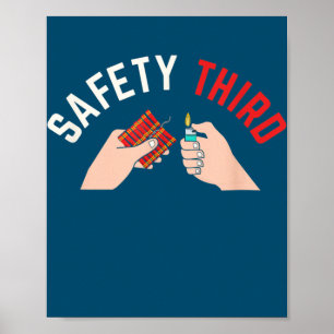 4 juli Patriotic Fireworks Safety Tredje Poster
