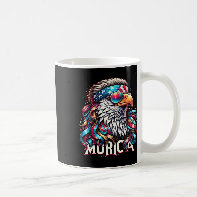 4 juli Patriotic Funny Eagle 4 juli USA Mur Kaffemugg (Höger)