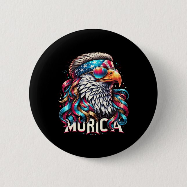 4 juli Patriotic Funny Eagle 4 juli USA Mur Knapp (Framsida)